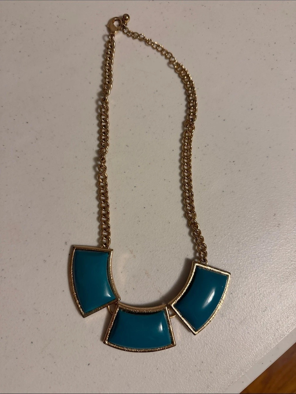 Blue & Gold Statement Necklace Like New